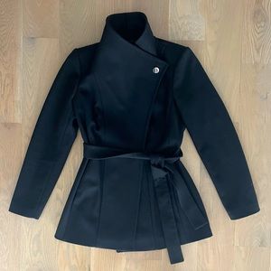 Women’s Ted Baker London Langley Wrap Coat, Black, Size 2 Ted Baker Size